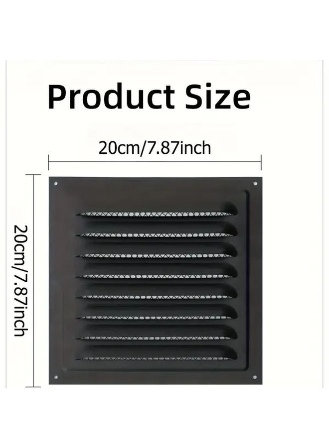 قطعتان من شبكة التهوية المعدنية المربعة مقاس 7.87 بوصة مع شبكة واقية من الحشرات للأبواب ومساحات العلية - Image 4