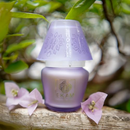 EKAM Scented Frost Glass Lampshade Candle | Lavender Scented Candle | Luxury Fragrances| Ideal for Home Decor, Aromatherapy & Gifting | 22 Hours Burn time |114 g - Image 4