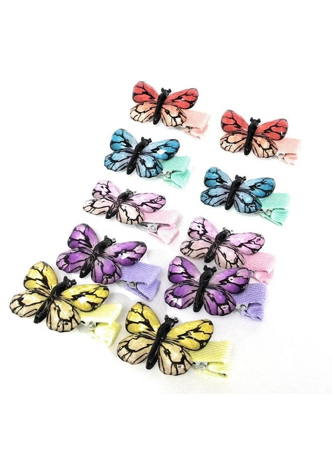 ARYANSH SHOPPE Butterfly black line Hairs Clips,Hair Claw Clips,Acrylic Resin Alligator Hair Clip For Women Hair Accessories (Assorted Color) (Pack of Pair 8) - Image 1