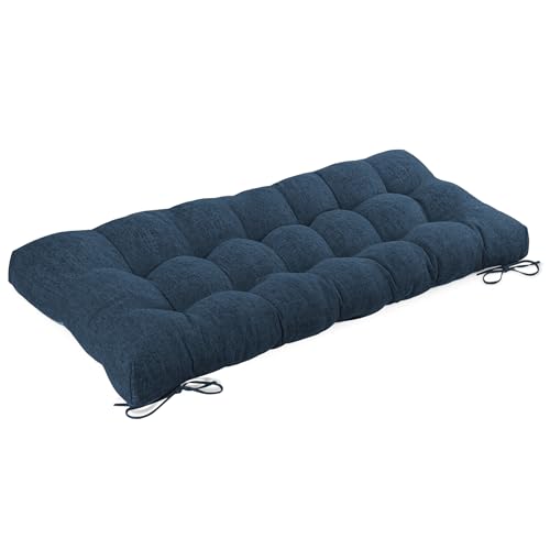 FlyGulls Bench Cushion for Indoor Furniture 48x19 inch Rectangle Bench Seat Cushion for Bay Window Entryway Bench Thick Textured Chair Cushion with Non-Slip Backing 1 Pack, Navy - Image 1
