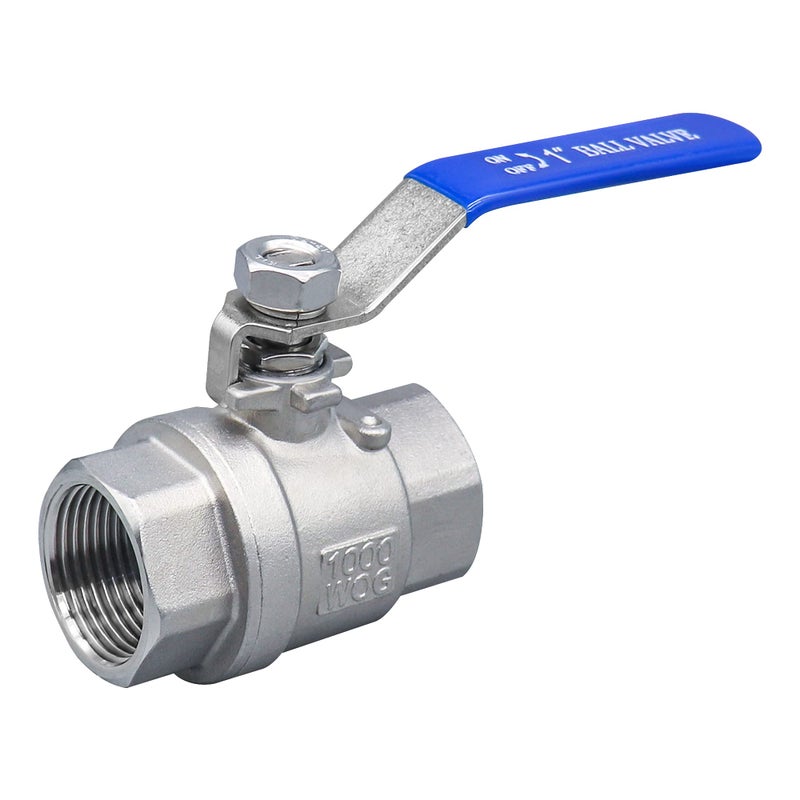 Generic ZOUNI 1 Inch Ball Valve, Premium 304 Stainless Steel Full Port Forged NPT Ball Valve for Water Oil and Gas with Long Handle Shut Off Switch, 1000 WOG (1 Piece, FNPT to FNPT)  - Image 1