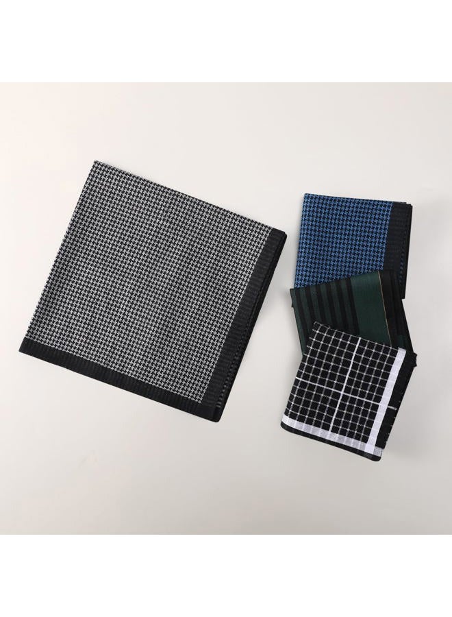 DoreenBeads Handkerchiefs for Men Soft Classic Checkered Striped Cotton Mens Hankies, Pack of 9, 17 x 17 Inches, Gingham & Checks-9pcs, 17" x 17" - Image 2