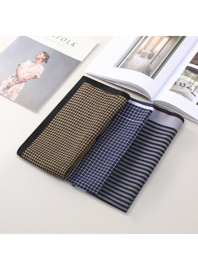DoreenBeads Handkerchiefs for Men Soft Classic Checkered Striped Cotton Mens Hankies, Pack of 9, 17 x 17 Inches, Gingham & Checks-9pcs, 17" x 17" - Image 3