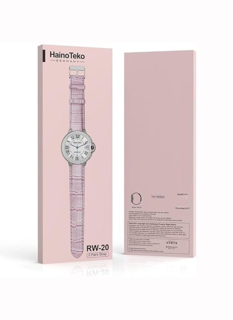 Haino Teko - Smartwatch with Two set strap for women's and Girls Pink - Image 1