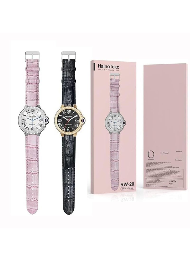 Haino Teko - Smartwatch with Two set strap for women's and Girls Pink - Image 1