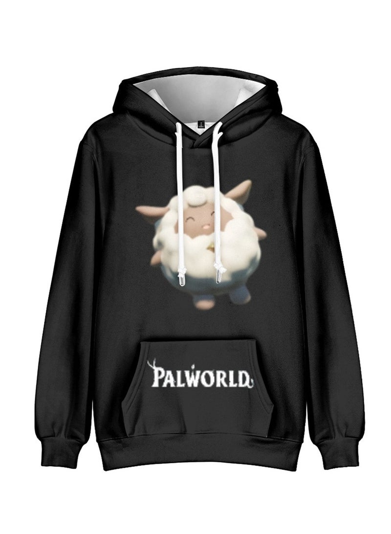 Palworld Phantom Beast Palu Animation Printed Hooded Sweatshirt for Adults and Children - Image 1