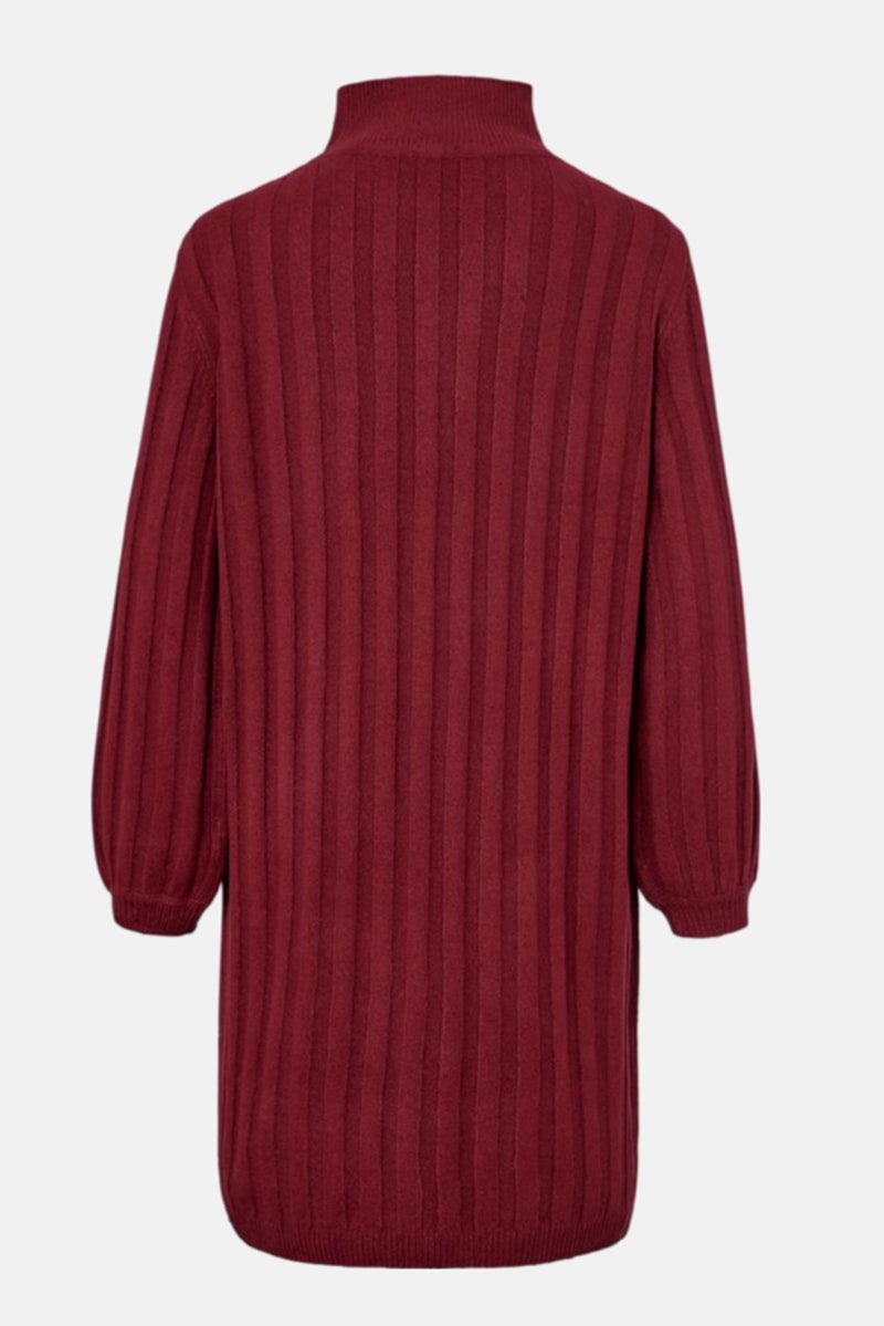 Tchibo Women Textured Sweater Dress, Maroon - Image 3