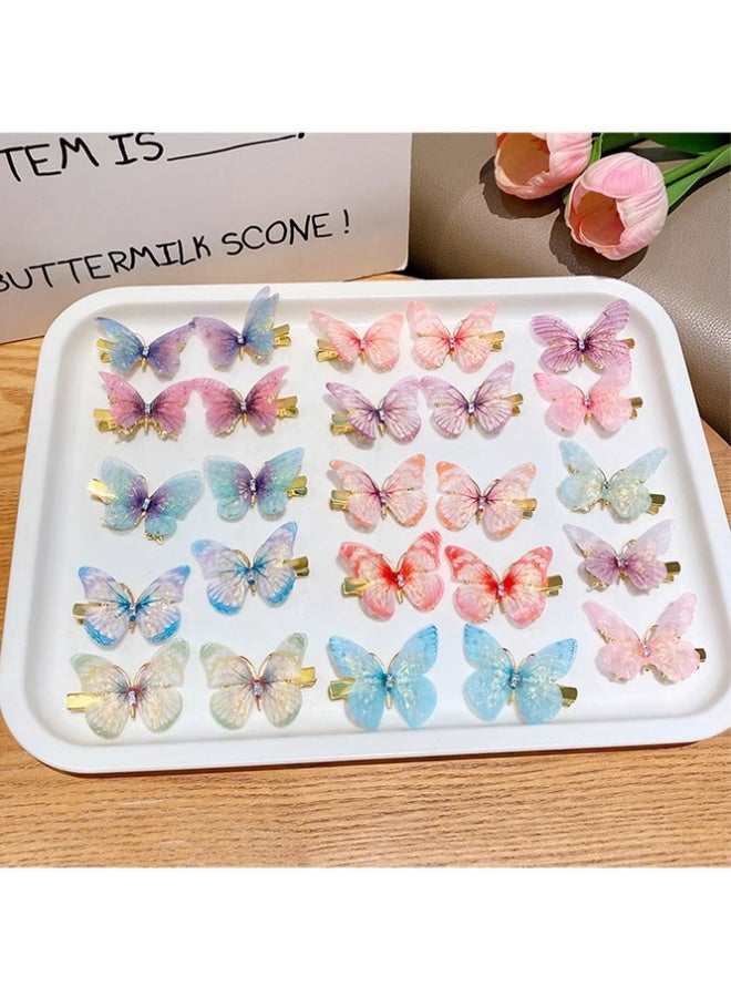 QINGYAN 12-Pieces Glitter Butterfly Hair Clips for Teens Women Hair Accessories (Color Random) - Image 2
