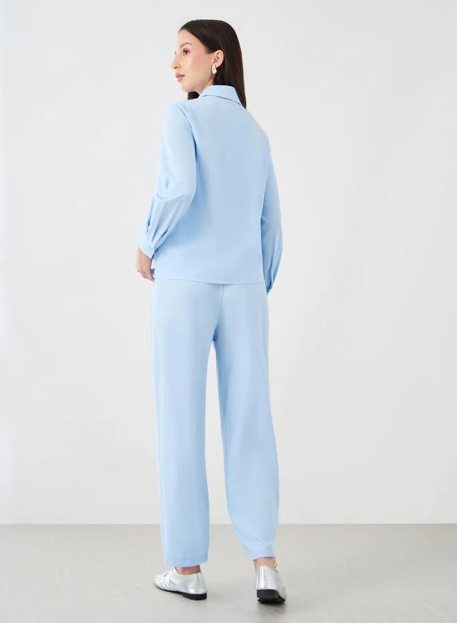 Take Two Take Two Embellished Detail Long Sleeve Shirt and Pants Co-Ords