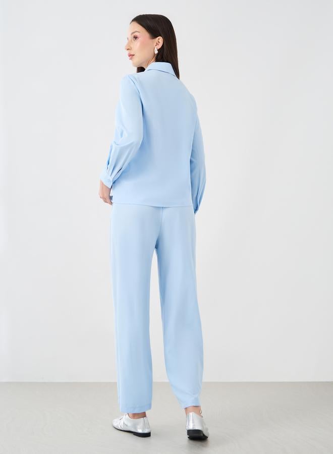 Take Two Embellished Detail Long Sleeve Shirt and Pants Co-Ords - Image 5