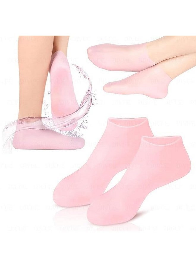 PANDANUS Silicon Heel Socks Heel for Crack Spa Gel Socks for Women and Men, Feet Protector Crack Heel Repair Socks with Moisturizing Natural Oil and Vitamin E Repair Dry Cracked (2 pair) - Image 1
