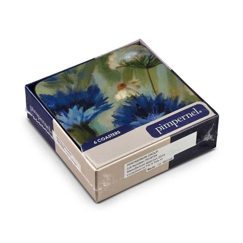 Pimpernel Fleur Des Champs Collection Coasters | Set of 6 | Cork Backed Board | Heat and Stain Resistant | Drinks Coaster for Tabletop Protection | Measures 4” x 4” - Image 4