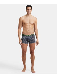 JOCKEY Jockey MM08 Men's Microfiber Mesh Elastane Stretch Printed Trunk with Breathable Mesh and Stay Dry Technology_Black Print_L (Colors & Prints May Vary)  - Image 2