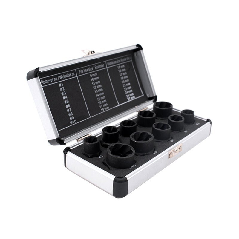 11pcs Nut Extractor Kit Screw Extractor Damaged Bolt Remover Broken Stud Spanner with Storage Case - Image 1
