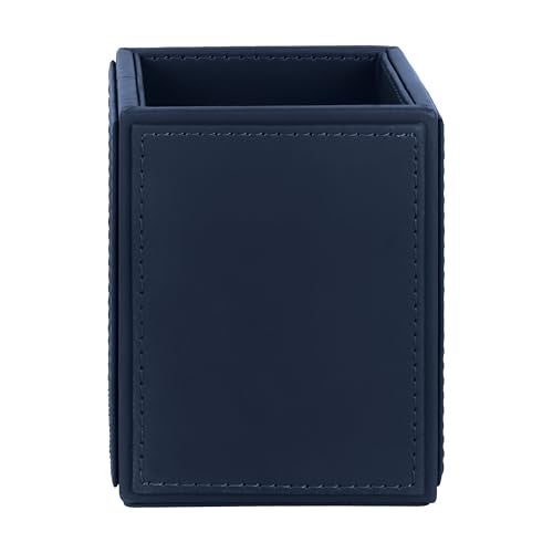 V-CUBE DESIGNS Premium Vegan Leather Pen Holder for Desk & Study Table Accessory | Marker/Pencil Stand for Student | Stationery Organizer for Office Table & Home | 6mm Thickness with MDF Core | Blue - Image 5