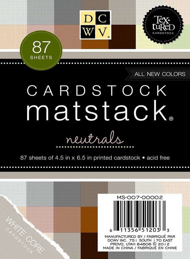 DCWV Cardstock Stack, Match Makers Neutrals, 87 Sheets, 4-1/2 x 6-1/2 inches - Image 1