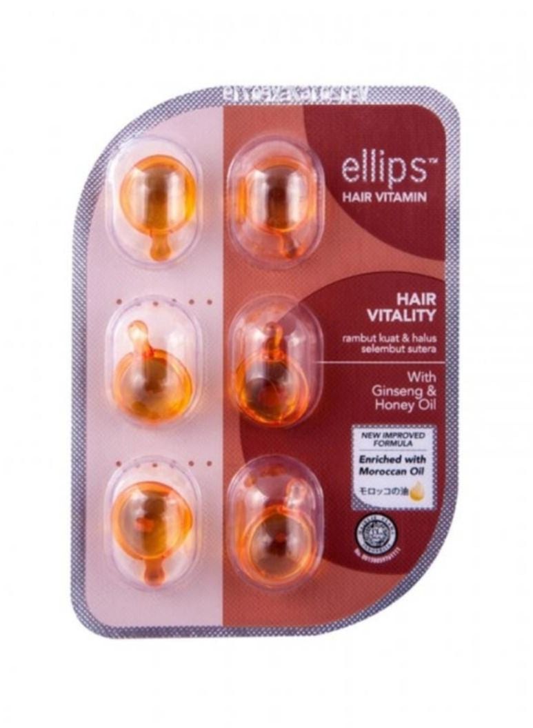 Hair Vitamin Rambut with Ginseng & Honey Oil 6pcs