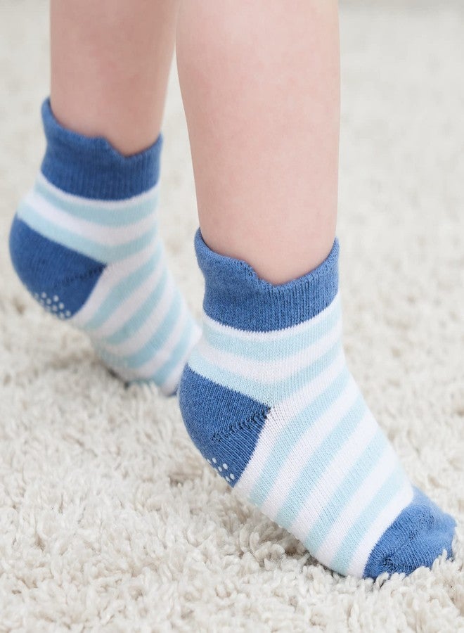 Zaples Baby Boys Non Slip Grip Ankle Socks with Non Skid Soles for Infants Toddlers Kids, Boy Stripes, 12-36 Months - Image 3