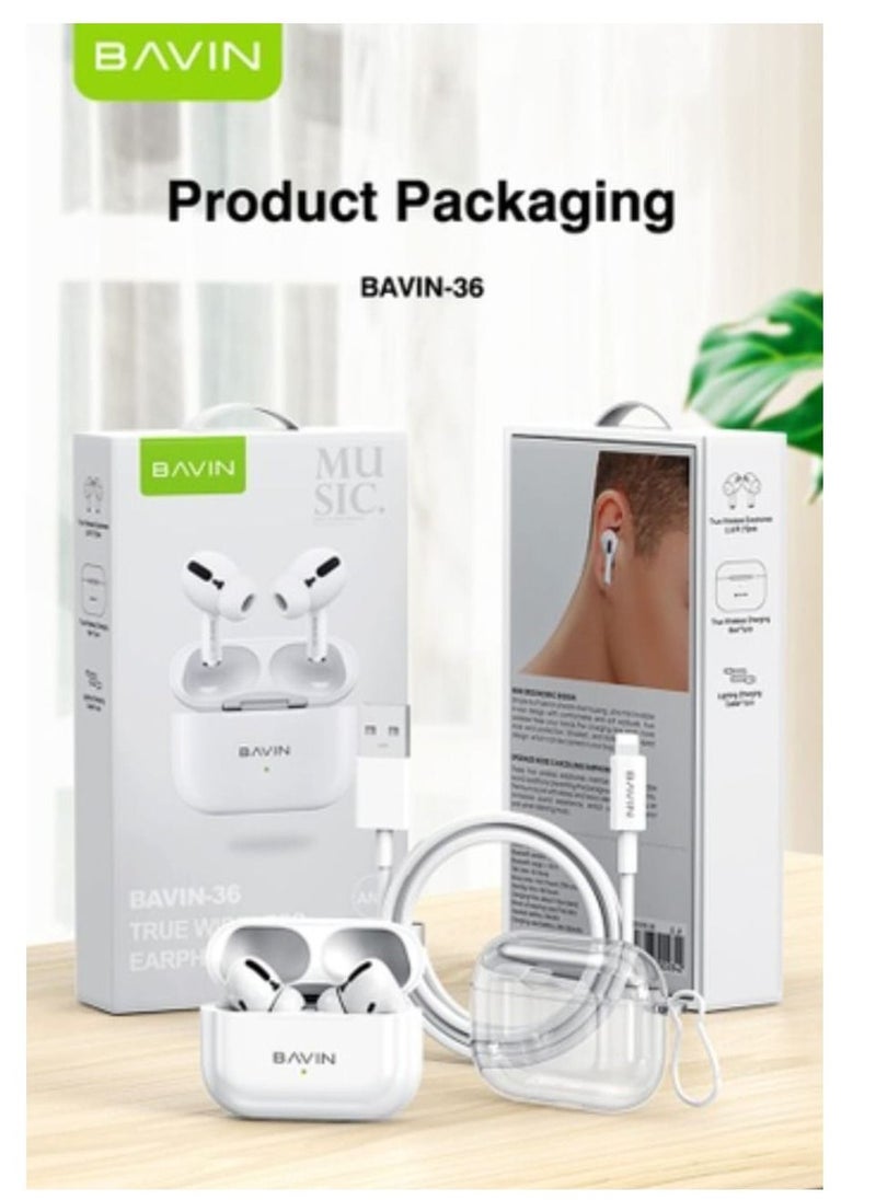 Bavin BAVIN BA36 TWS Wireless Bluetooth Earphone True Hi-Fi Stereo Wireless Charging Earbuds Touch Control  - Image 4
