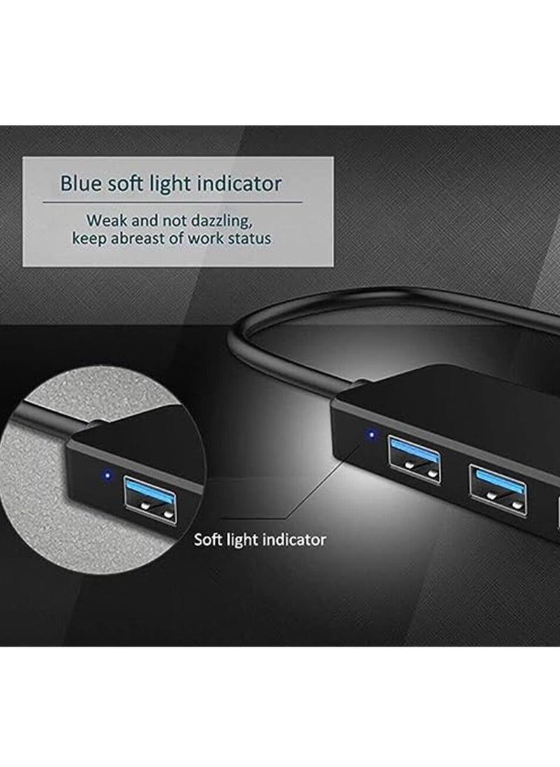 Generic - USB Hub, VIENON 4-Port USB 3.0 Hub USB Splitter USB Hub for Laptop, Xbox, Flash Drive, HDD, Console, Printer, Camera,Keyborad, Mouse- Black/USB Port - Image 1
