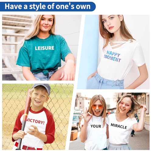 LifeisLuck 30 Sheets 930 Pieces Iron on Letters for Clothes 1.6 Inch Heat Transfer Letters with A-Z Iron on Vinyl Letters in 5 Colors PU Alphabet Adhesive Stickers for DIY Printing Craft Fabric T-Shirt Jersey - Image 5