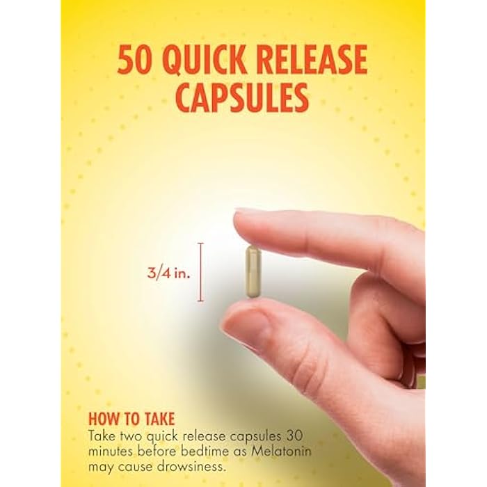 Sundance Melatonin 10mg with Ashwagandha | 50 Capsules | Extra Strength | Non-GMO & Gluten Free Supplement - Image 4