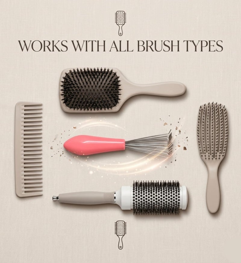 INSIME Comb cleaner brush Hair brush cleaner tool with Metal teeth for deep comb cleaning | Proffesional Hairbrush comb cleaner tool for hair comb cleaning for Home & Salon (Pack of 2) - Image 5