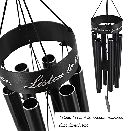 ASTARIN Pet Memorial Wind Chime, 30 Inches Paw Print Pet Remembrance Gift to Honor and Remember a Dog, Cat, or Other Pet, Premium Metal Wind Chime, Black - Image 4