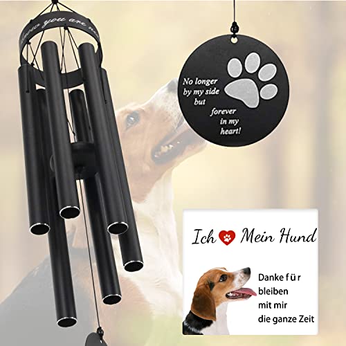 ASTARIN Pet Memorial Wind Chime, 30 Inches Paw Print Pet Remembrance Gift to Honor and Remember a Dog, Cat, or Other Pet, Premium Metal Wind Chime, Black - Image 3