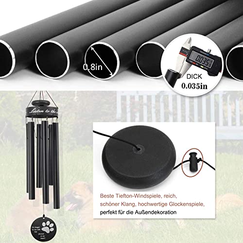 ASTARIN Pet Memorial Wind Chime, 30 Inches Paw Print Pet Remembrance Gift to Honor and Remember a Dog, Cat, or Other Pet, Premium Metal Wind Chime, Black - Image 5