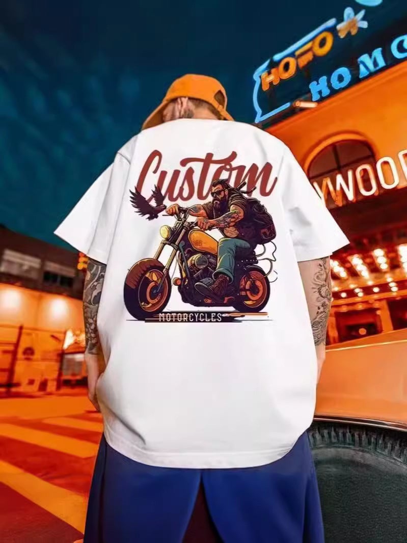 Summer Cartoon Short-Sleeved T-Shirt Men'S Trendy Loose Casual Cartoon Half-Sleeved Top Ins Base Shirt - Image 2