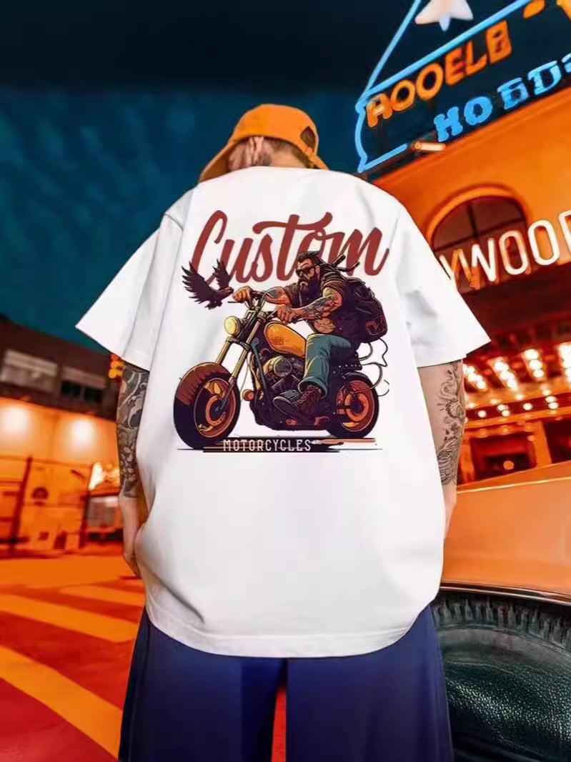 Summer Cartoon Short-Sleeved T-Shirt Men'S Trendy Loose Casual Cartoon Half-Sleeved Top Ins Base Shirt - Image 4