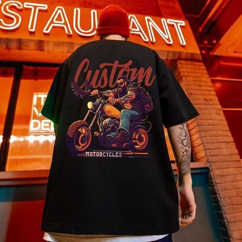 Summer Cartoon Short-Sleeved T-Shirt Men'S Trendy Loose Casual Cartoon Half-Sleeved Top Ins Base Shirt - Image 1