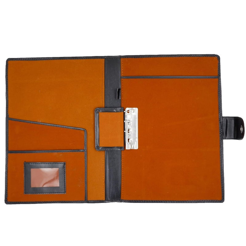 Asraw Professional PU Leather Multipurpose Magnetic Button Lock Conference File Folder Certificate Organiser for Meetings, Conferences, Seminars, Presentations, Interview Portfolio (Jet Black) - Image 5