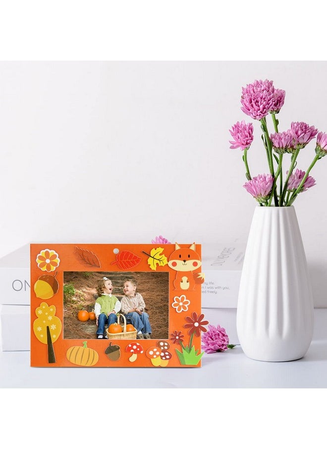 ceiba tree - Fall Craft Kit Thanksgiving Selfadhesive Foam Pieces Photo Frame Door Sign Leaf Tree Turkey Decorations 12 Kits For Kids - Image 1