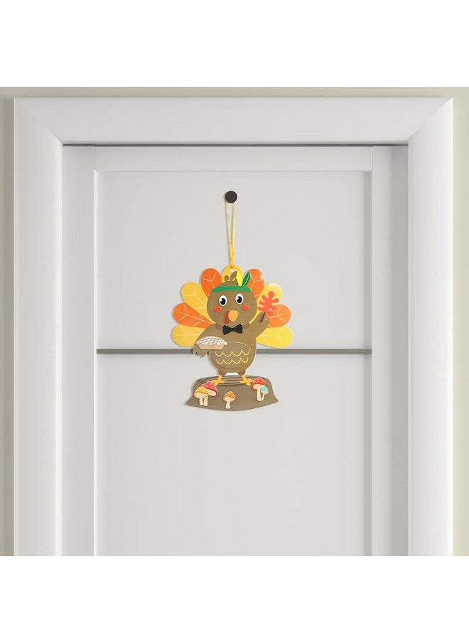 ceiba tree - Fall Craft Kit Thanksgiving Selfadhesive Foam Pieces Photo Frame Door Sign Leaf Tree Turkey Decorations 12 Kits For Kids - Image 1