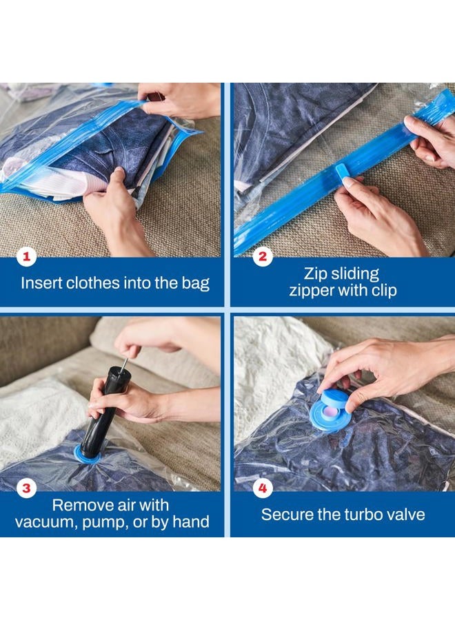 Spacesaver Premium Vacuum Storage Bags, Lifetime Replacement, Works with Any Vacuum Cleaner, 80% More Storage Space! Free Hand-Pump for Travel! - Image 2