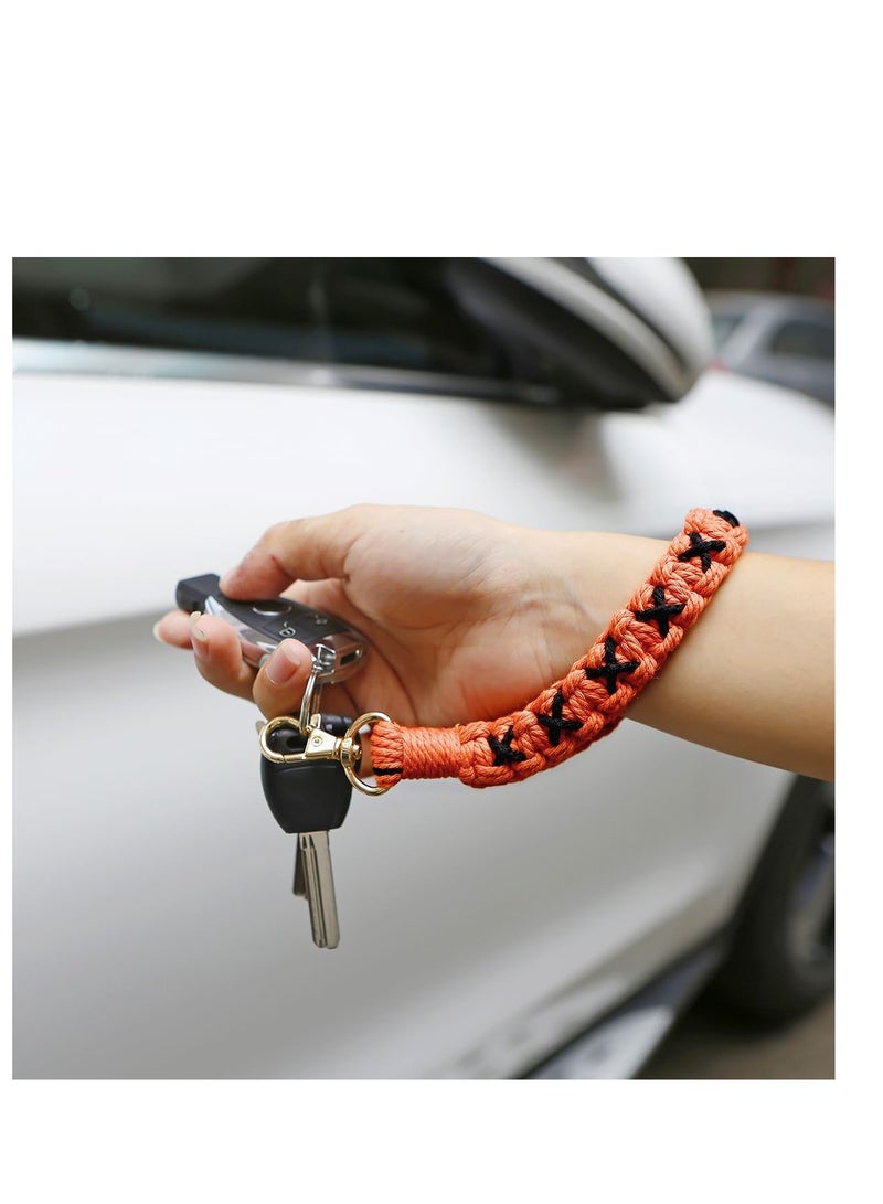 SYOSI Boho Macrame Phone Wrist Strap, Cell Phone Lanyard with Tether Tab, Smartphone Wristlet Bracelet Keychain with Universal Strap Holder Connector Patch - Image 4