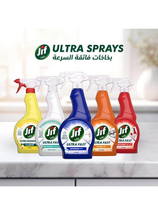Jif Ultra Fast Cleaner Spray, for Bathroom, 100% soap & limescale removal, 470ml - Image 2