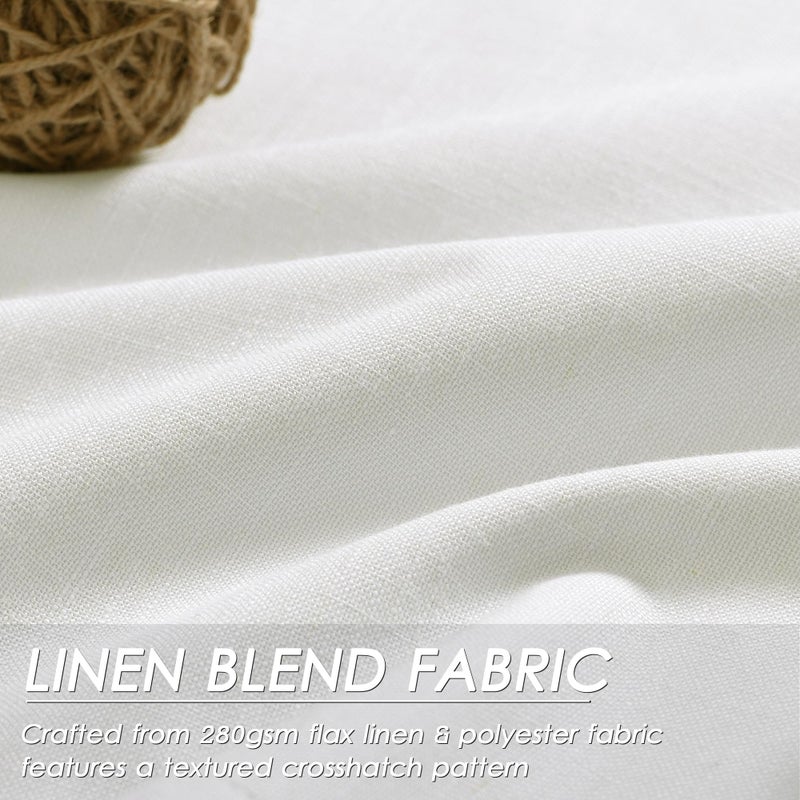 Nanspring Ivory Linen 100% Black Out Curtains 108 Inches Long 2 Panels Set for Bedroom Boho Farmhouse Back Tab Thermal Insulated Energy Efficient Room Darkening Curtains Living Room High Ceiling Length 9 FT - Image 4