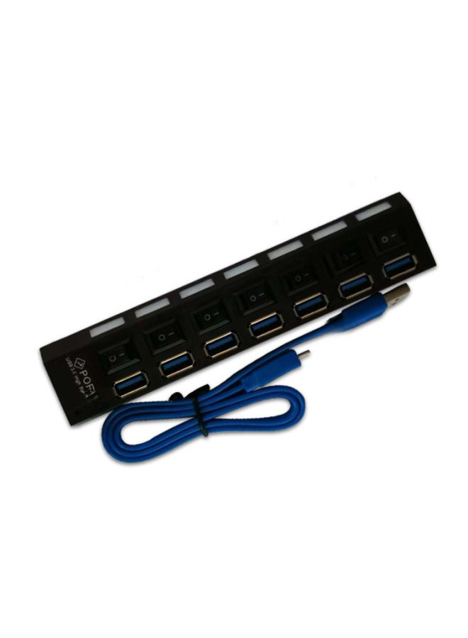 3.0HUB 7-port USB Hub High Speed 3.0 Splitter Usb One Drag Seven Hub With Switch Wholesale-Number Of Interfaces:3.0 Seven-mouth Black