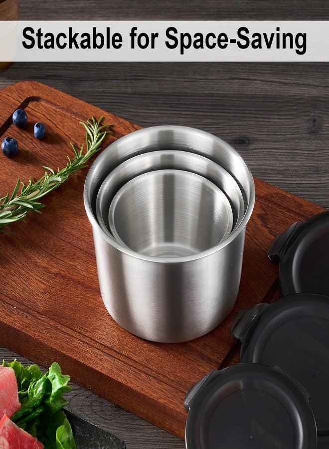 Baalaka Food Storage Containers, Airtight Food Storage Containers with Lids, Deli Containers Soup Containers with Lids Stainless Steel Set of 3 - Image 5