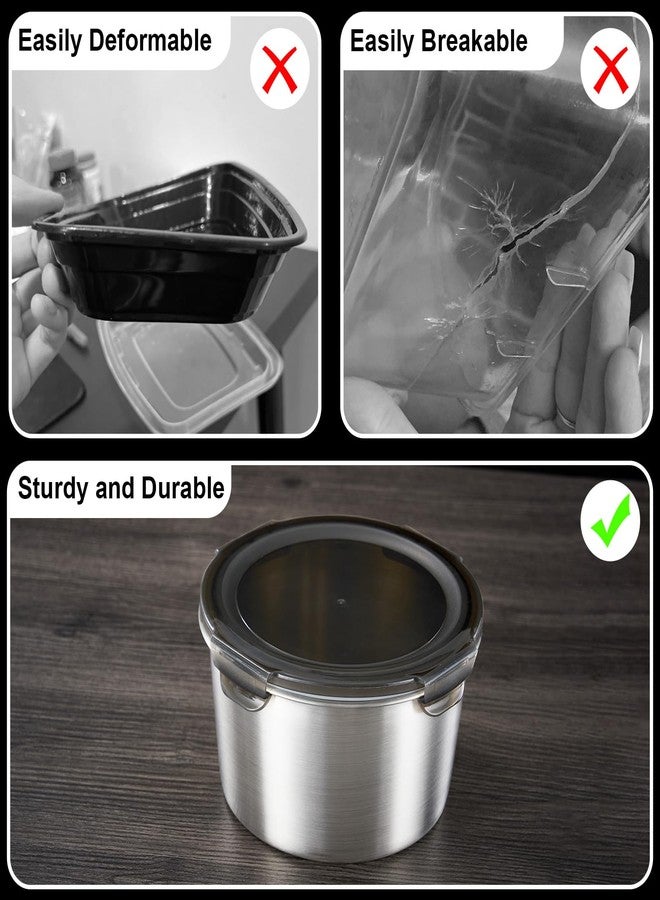 Baalaka Food Storage Containers, Airtight Food Storage Containers with Lids, Deli Containers Soup Containers with Lids Stainless Steel Set of 3 - Image 4