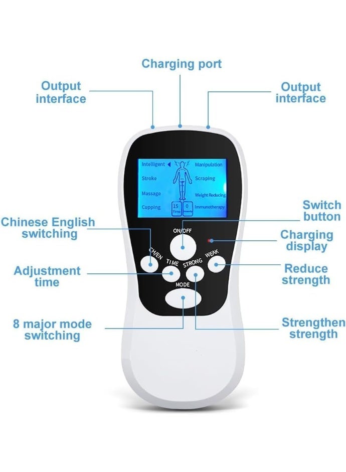 Blueidea TENS Machine – Muscle Stimulator for Body Relaxation, Electric Pulse Massager EMS Unit with 8 Modes & Pads - Image 5