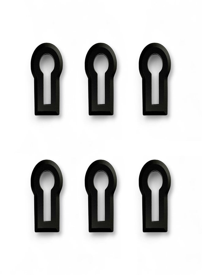 Moksh Plus Brass Fancy Key Hole Cover Medium for Small Lock (Pack of 6 Pcs.) (Z-Black) - Image 1