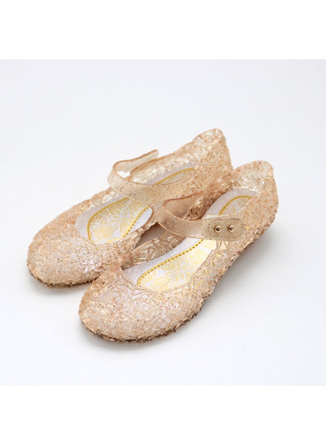 Kidsren's Shoes Frozen Girls Elsa Princess Shoes Performance Shoes Bag Heels Girls High Heels Kidsren's Crystal Sandals