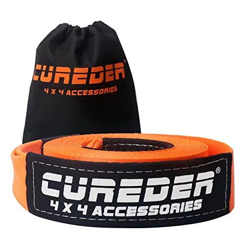 Cureder Tow Strap - 3'' x 30ft Recovery Strap,Lab Tested 35,121 lb Break Strength Snatch Strap, Suitable for Emergency Off-Road Vehicles and Trucks, Get Your Vehicle Out of Any Situation - Image 1