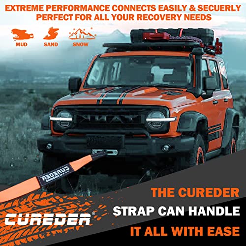 Cureder Tow Strap - 3'' x 30ft Recovery Strap,Lab Tested 35,121 lb Break Strength Snatch Strap, Suitable for Emergency Off-Road Vehicles and Trucks, Get Your Vehicle Out of Any Situation - Image 4