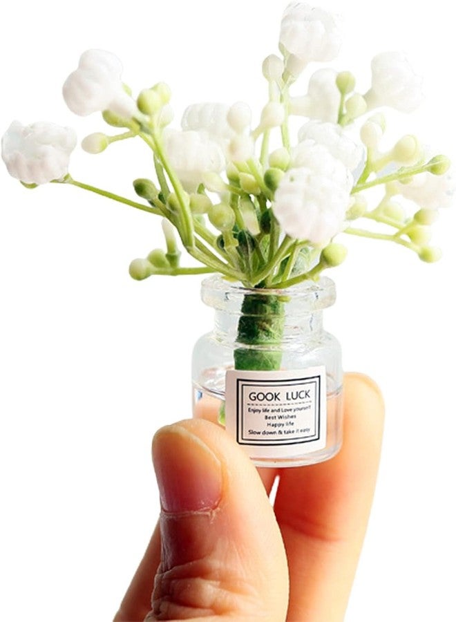 زهور ياسمين مصغرة في مزهرية، مصنوعة يدويًا، سهلة التنسيق، مجموعة مزهريات زهور لبيوت الدمى، ديكور نموذجي لمقياس 1:6 أو 1:8، مناظر طبيعية مصغرة، ديكور، زينة (أبيض) - Image 1