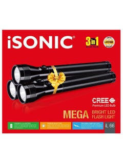 iSONIC 3 in 1 Combo Flashlight IL66 Black  - Image 4